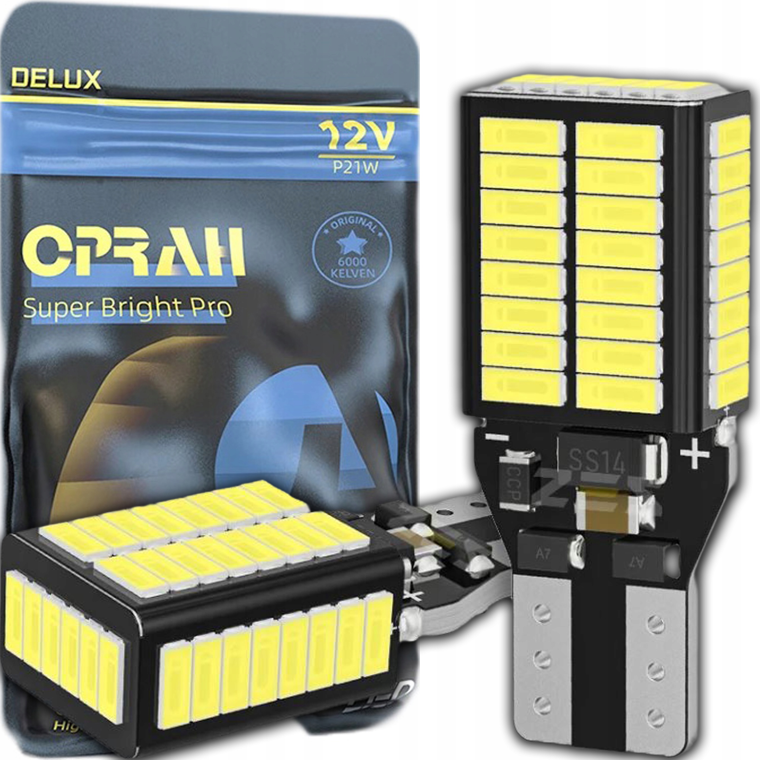 Żarówka Turbo Led W16W T15 Canbus Pro 54SMD Białe 6000K Ultra Mocne