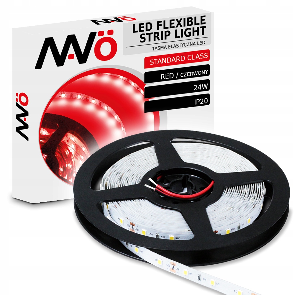 

Taśma Led Smd 12V Rolka 5M Czerwony 24W IP20