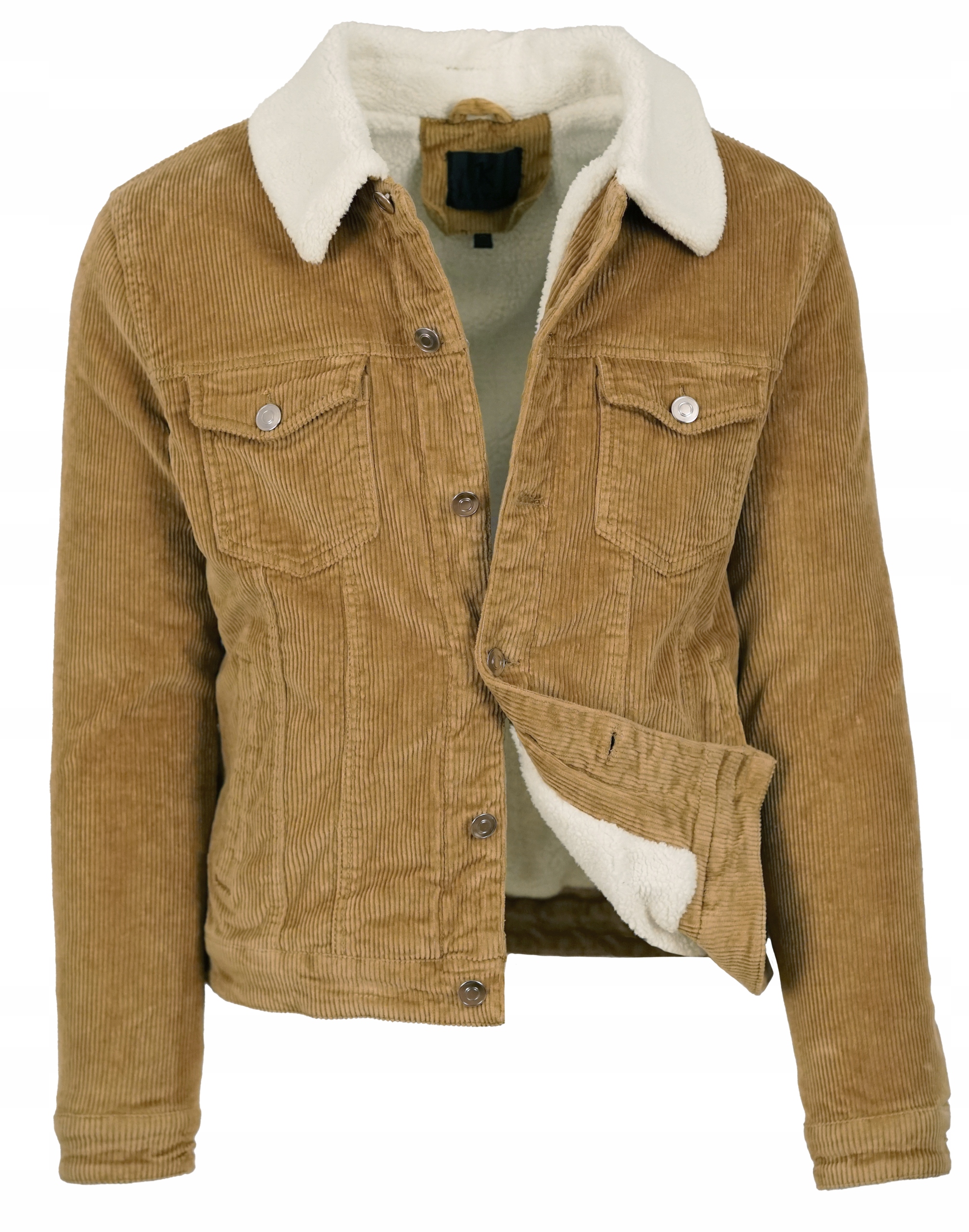 Kurtka Katana Męska Ocieplana Sztruksowa Zimowa Z Futrem Na Misiu Camel S