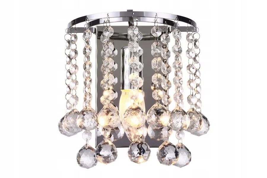 Dekorativní nástěnné svítidlo glamour chrom s krystaly do obývacího pokoje Reality
