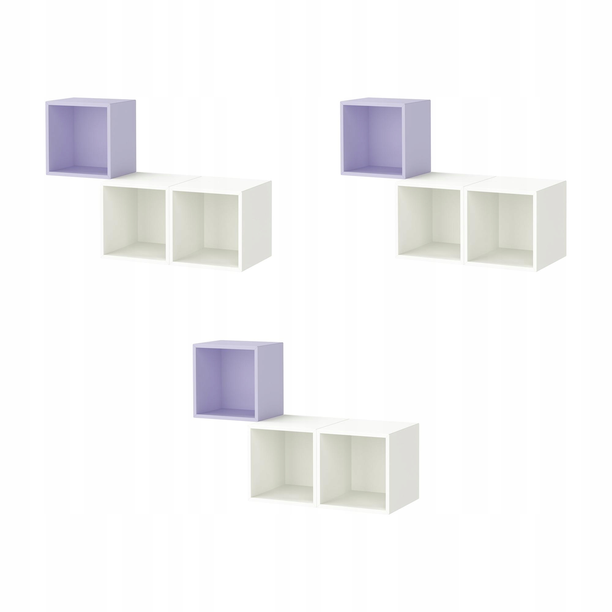 3 szt. Wiszace szafki 105x35x70 blady fiolet bialy Eket