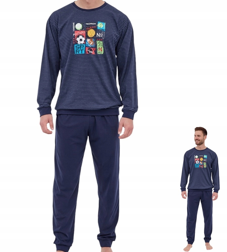 Pánské Pyžamo Cornette 308 Winner XXL 52 Tmavě modrá