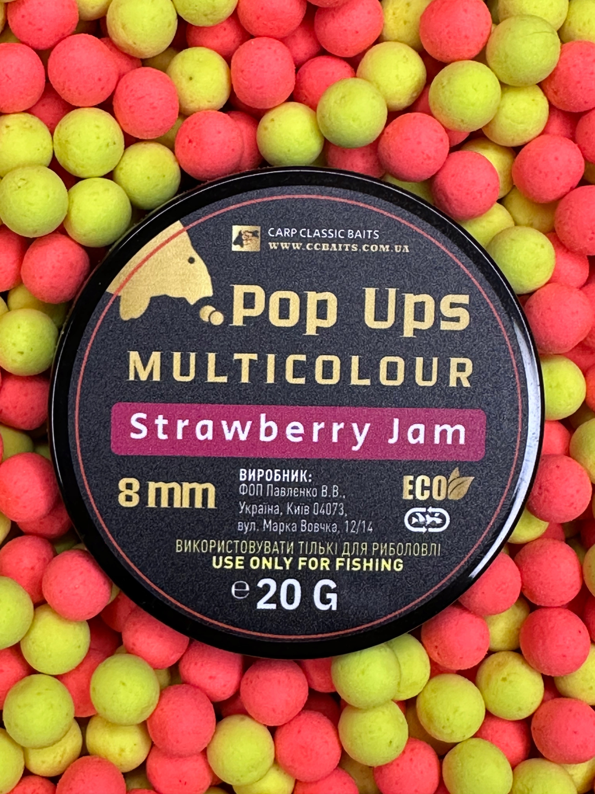 Kulki Carp Classic Baits Pop Ups 8 MM Multicolour Strawberry Jam