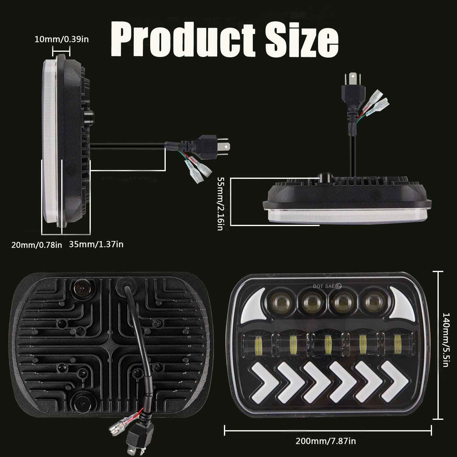 REFLEKTOR LAMPA LED PRZEDNIA HOMOLOGACJA MOTOCYKL Numer katalogowy części Headlights