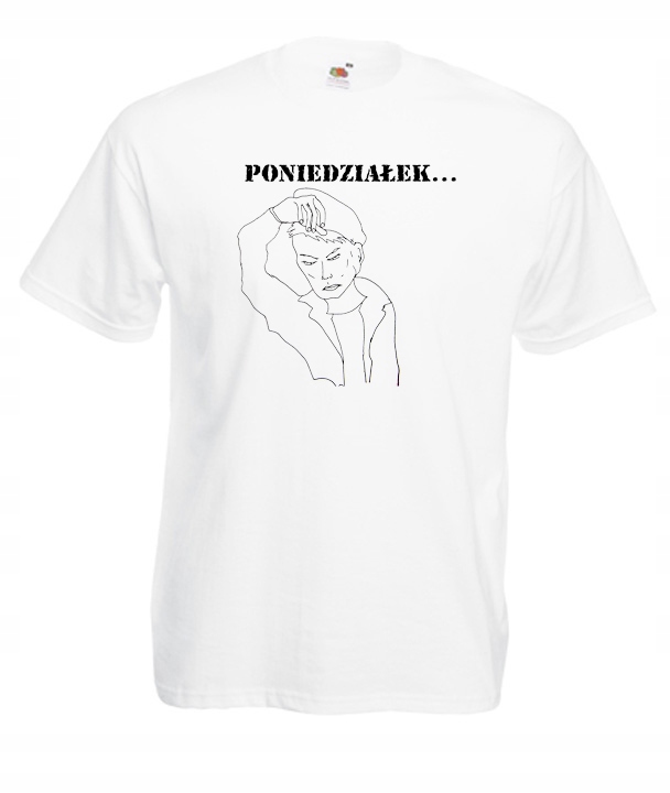 

XXL Koszulka Męska Poniedziałek Monday Wzory