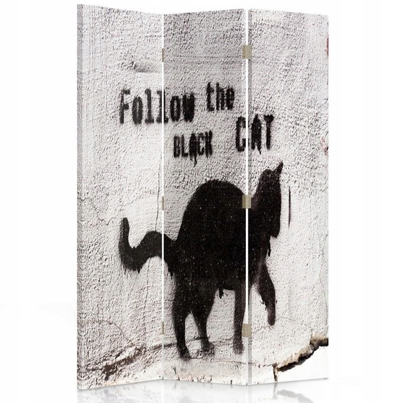 Obojstranný otočný paraván Follow the black cat 110x170