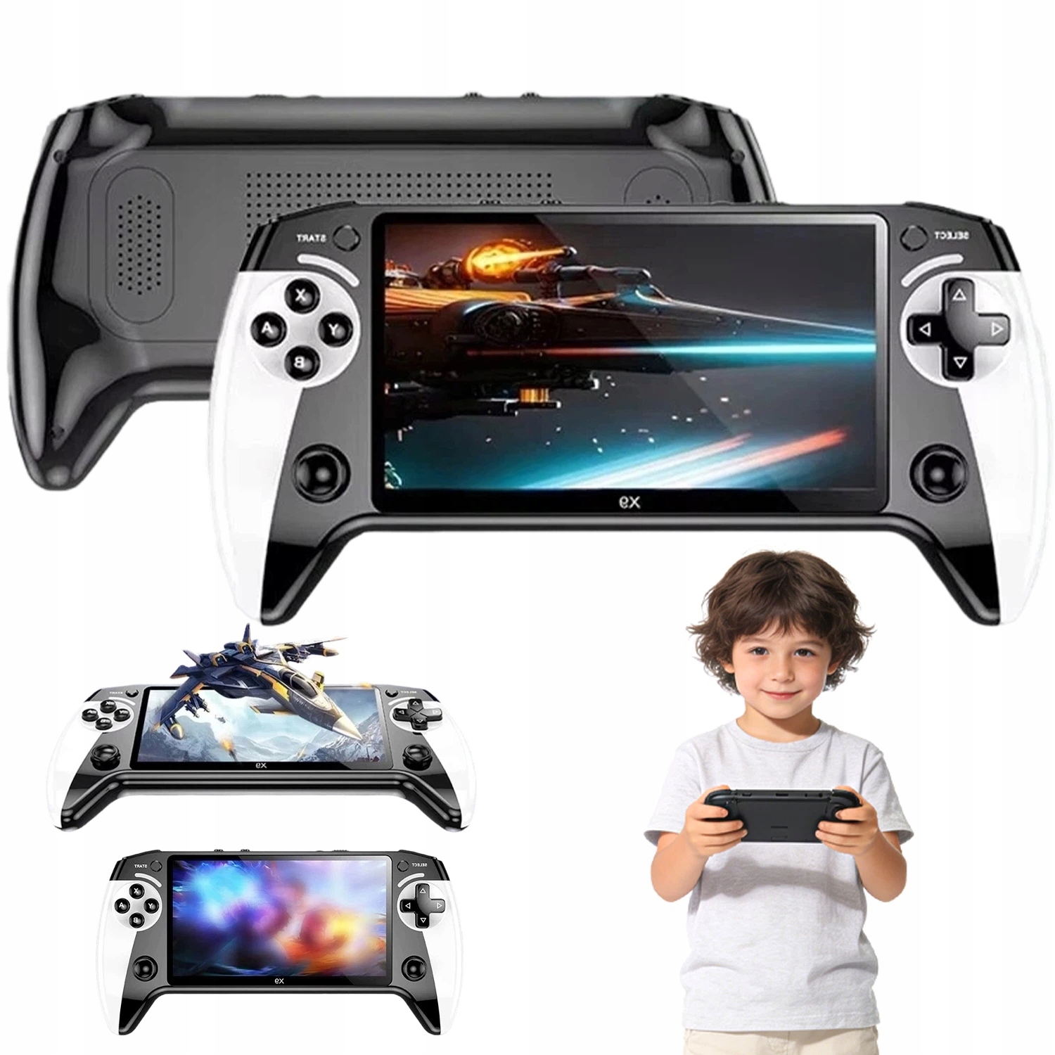 Konsola Do Gier Przenośna 6000 Gier 5.5" Ekran 2000MAH Czarno-biała