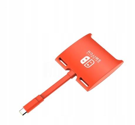 Adapter 3W1 HDMI HDTV USB-C Nintendo Switch czerw