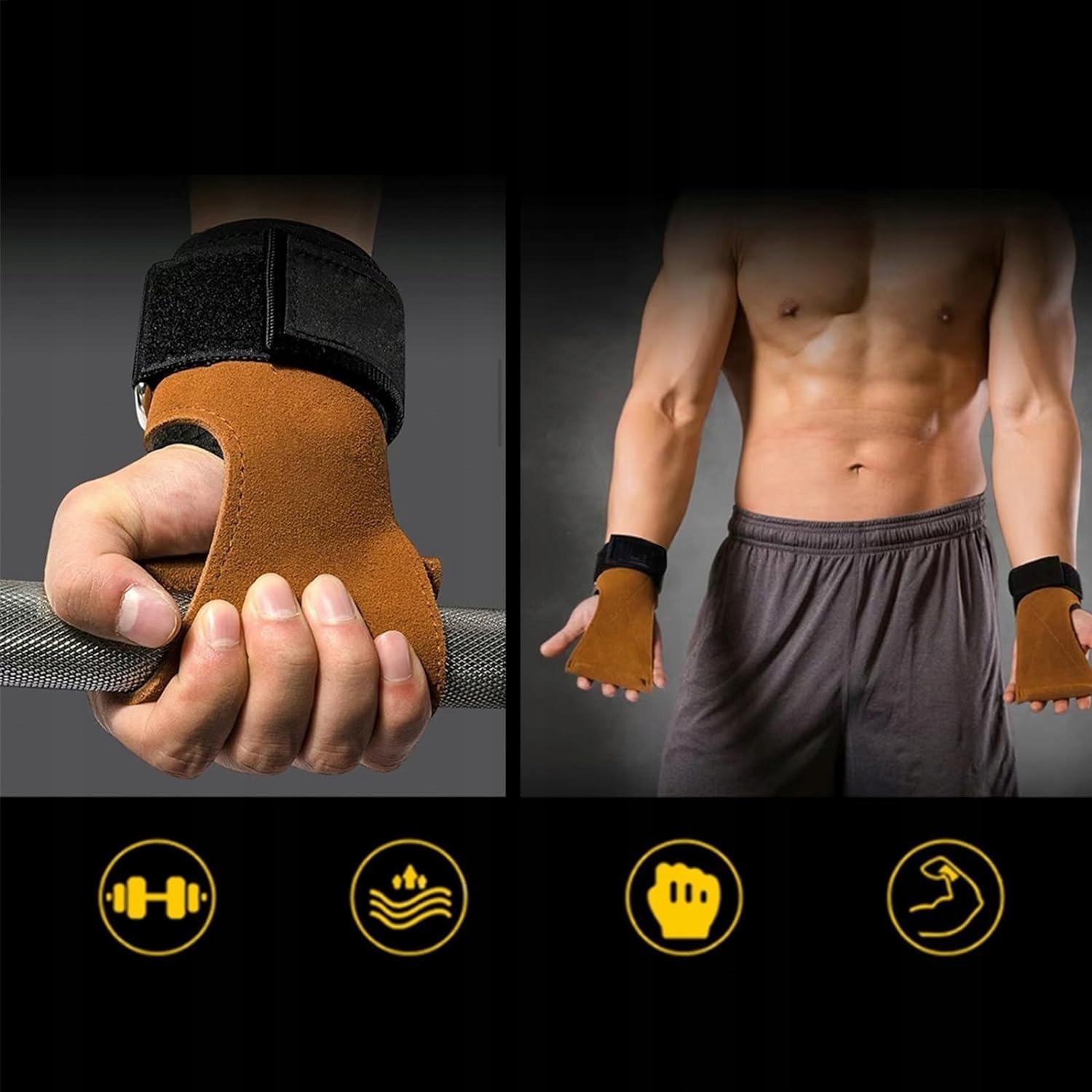 SKÓRKI GIMNASTYCZNE DO TRENINGU SIŁOWEGO KULTURYSTYKI Z REGULOWANYM RZEPEM Kod producenta SKÓRKA GIMNASTYCZNA