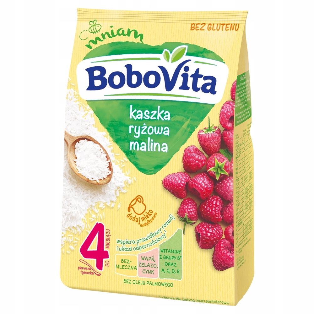BoboVita Kaszka ryżowa malina po 4 miesiącu 180 g EAN (GTIN) 5900852324000