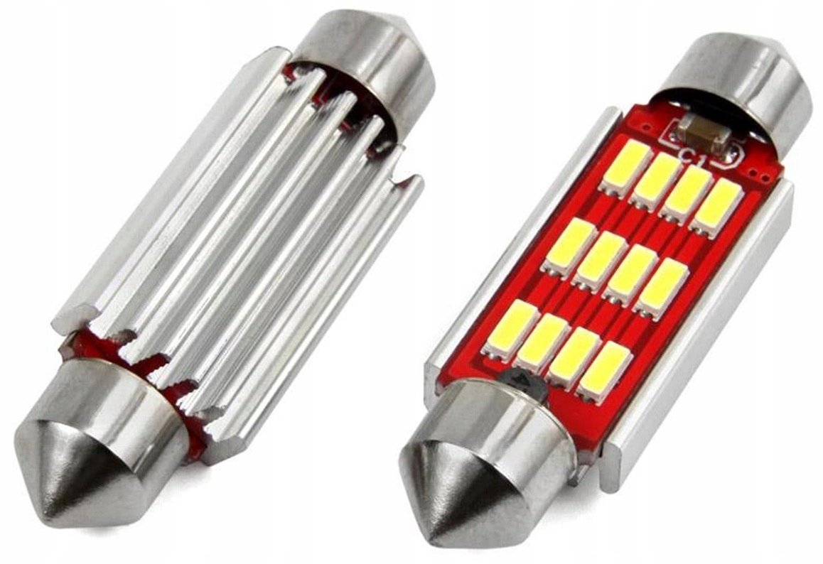 Żarówki Rurki Rurkowe Led Rurkowa C5W 41mm Cambus 12V 24V Do Samochodu Tir