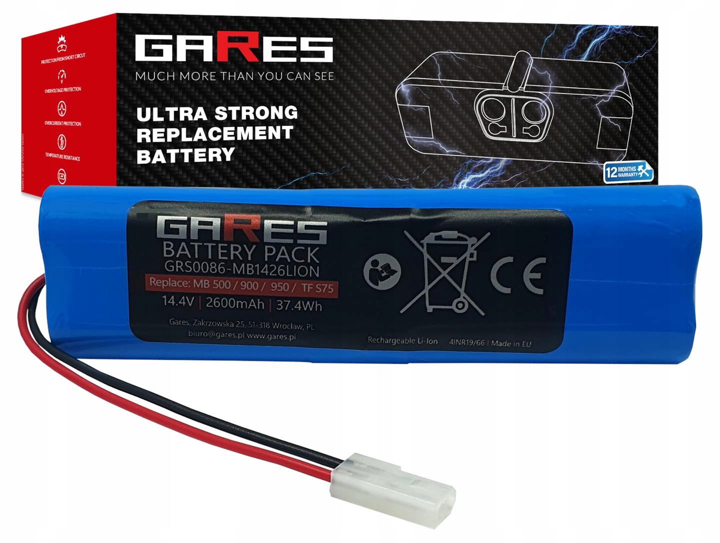 Akumulátor Gares pro Tefal Xplorer Serie 75 14,4V 2,6Ah