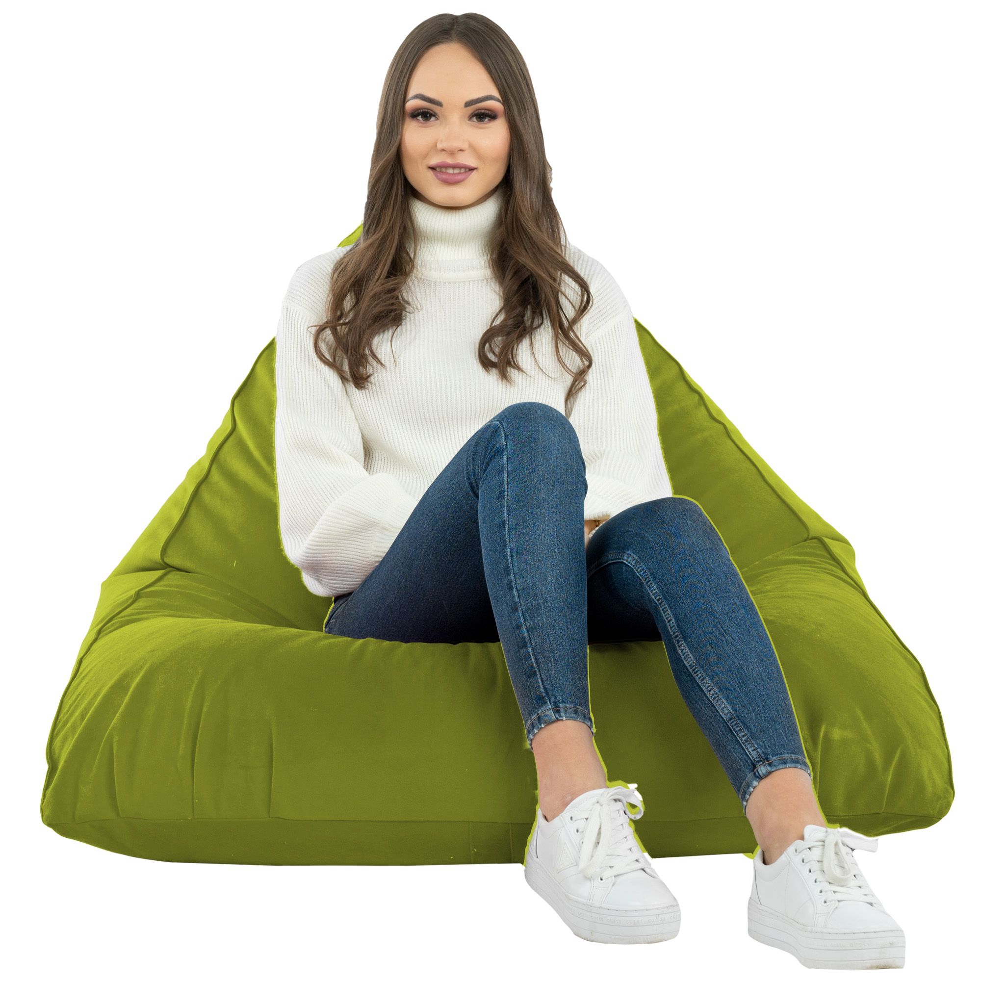 Taburet Plyšová na sezení Bermudy křeslo Zelená