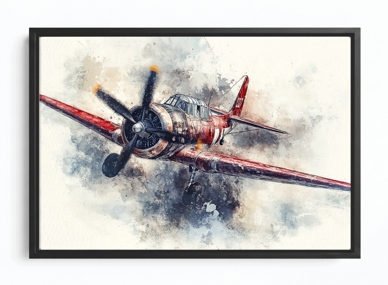 Obraz Rám Americká Krabička Letadlo Vrtule Cestování Retro Klasik 60x40