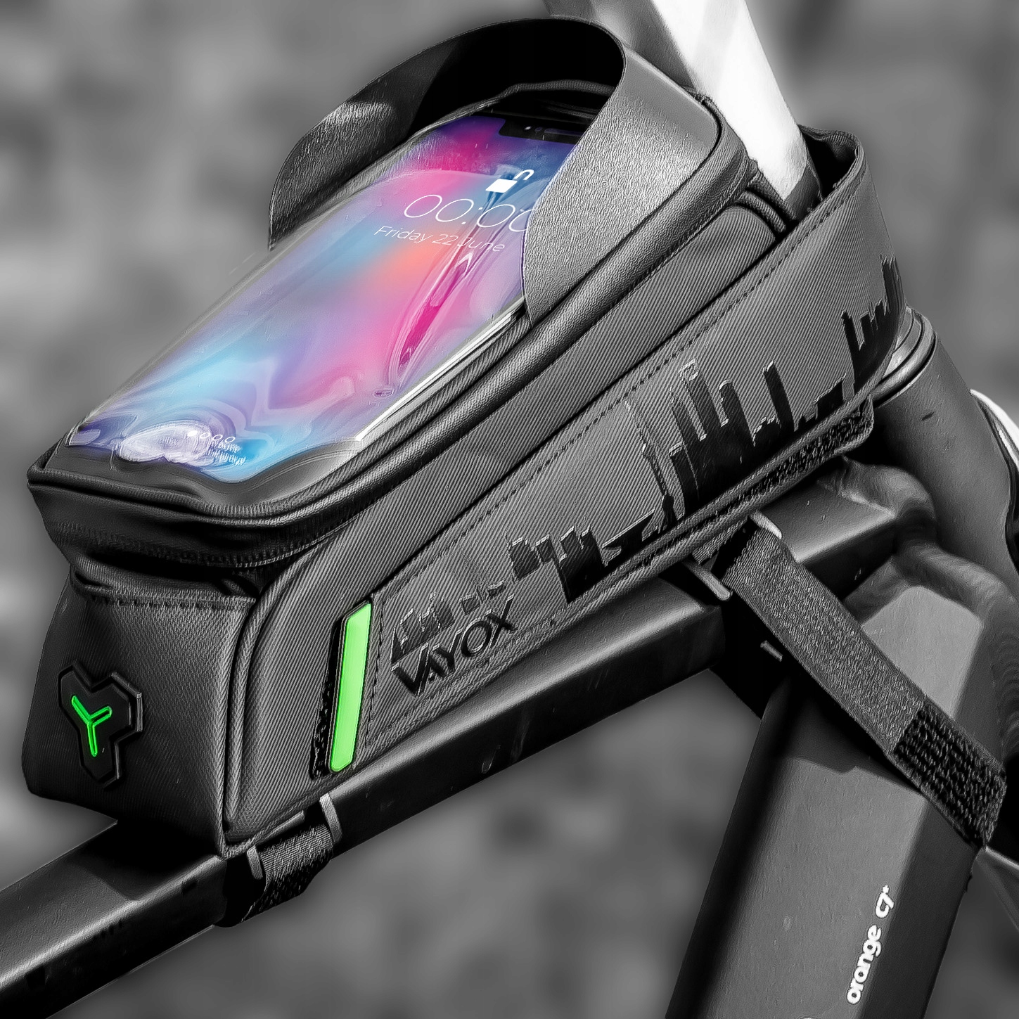 TORBA ROWEROWA SAKWA NA RAMĘ ETUI NA TELEFON SASZETKA WODOODPORNA VAYOX Wysokość 135 cm
