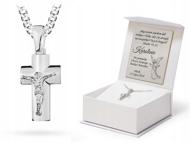 Pánský Stříbrný Řetízek Figaro Kříž Gravírování