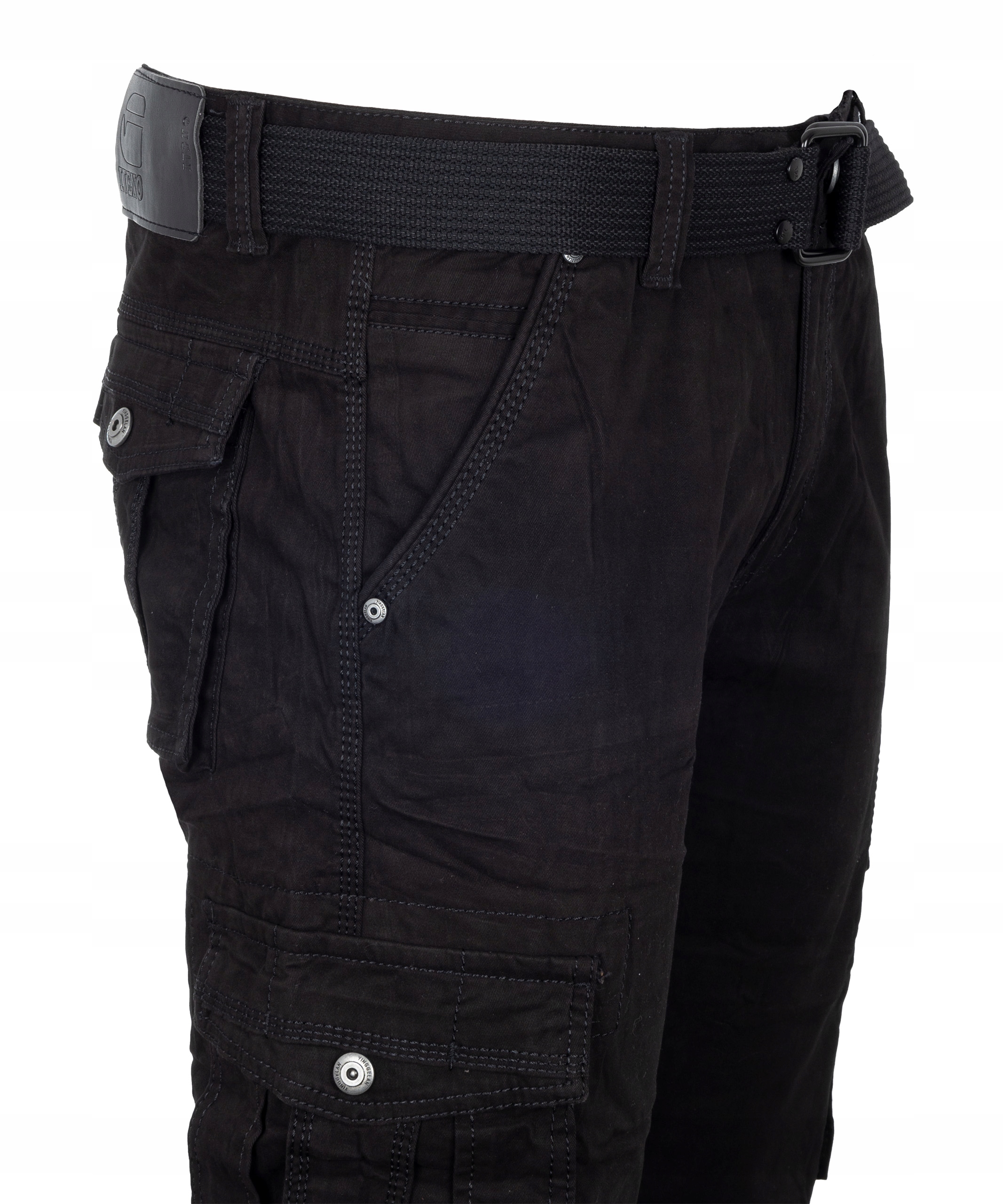 spodnie BOJÓWKI CZARNE ITENO PASEK GRATIS W40 106c Rozmiar 40