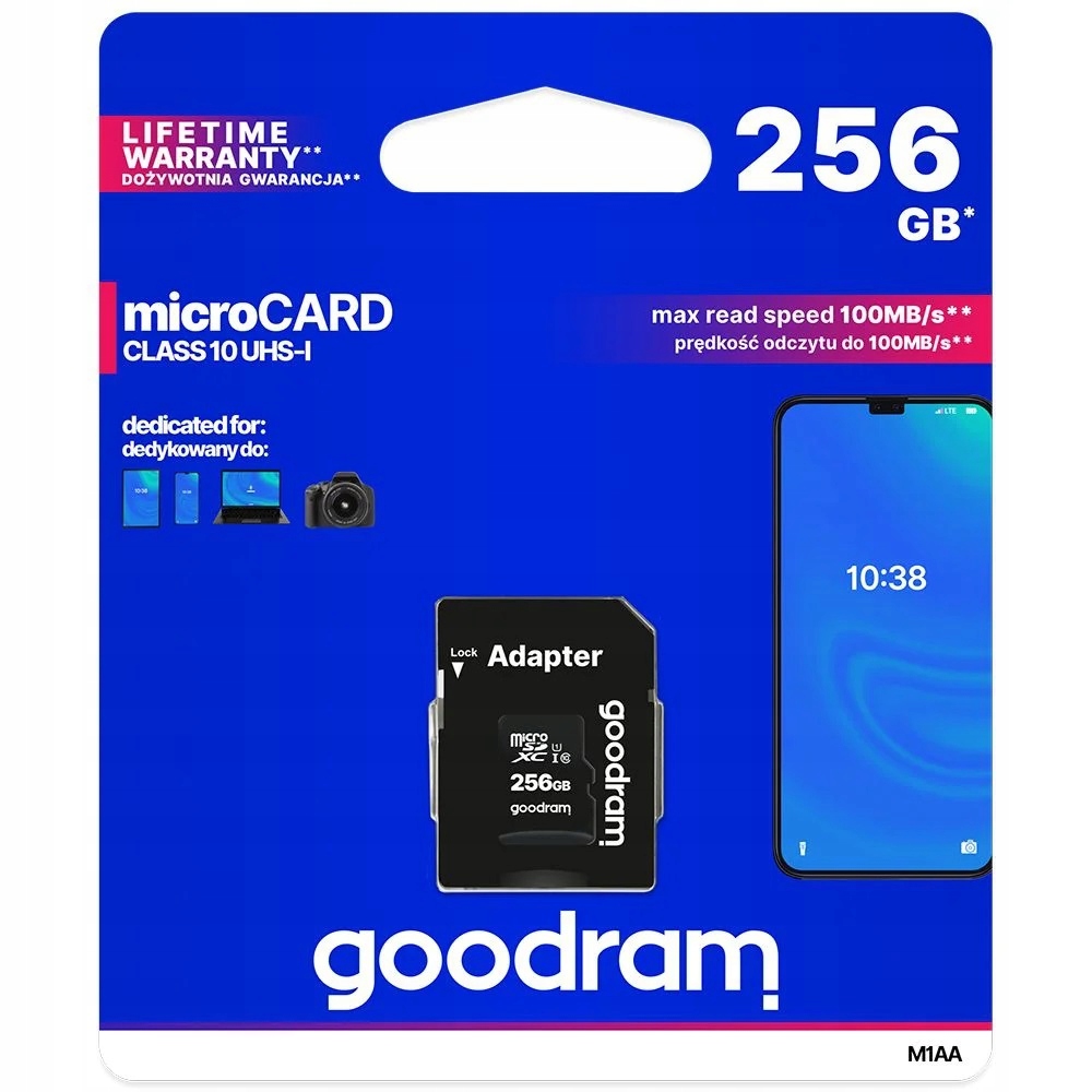 256GB Paměťová Karta Micro Sd/hc Goodram Adaptér Sd