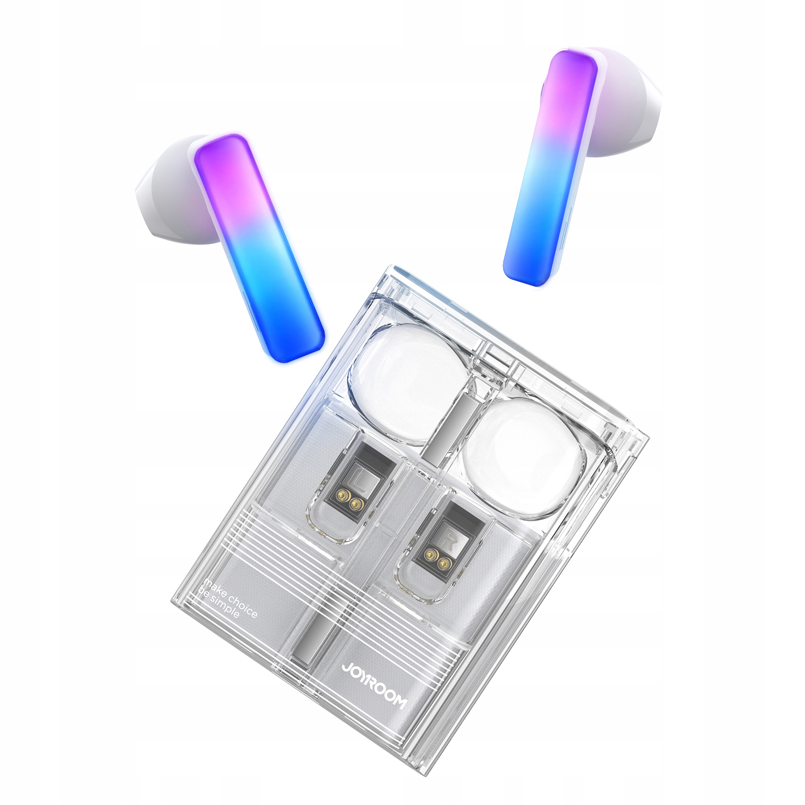 Bezdrátová Sluchátka Tws Icelens S Led Herními Světly, Bílá