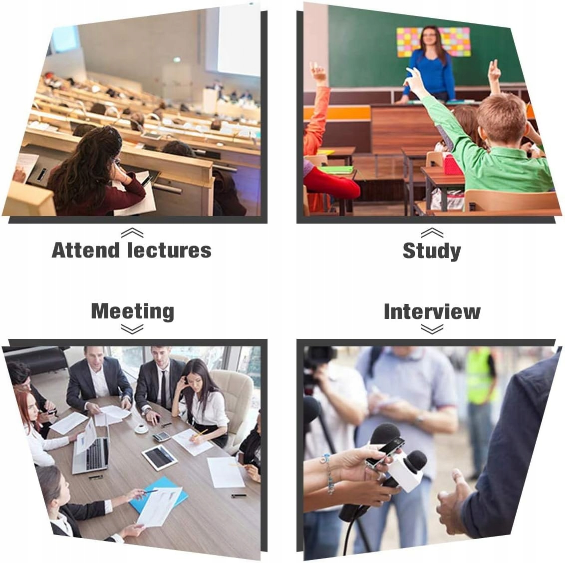 Dyktafon USB 8GB z możliwością ładowania + SŁUCHAWKI I KABLE Kolor szary