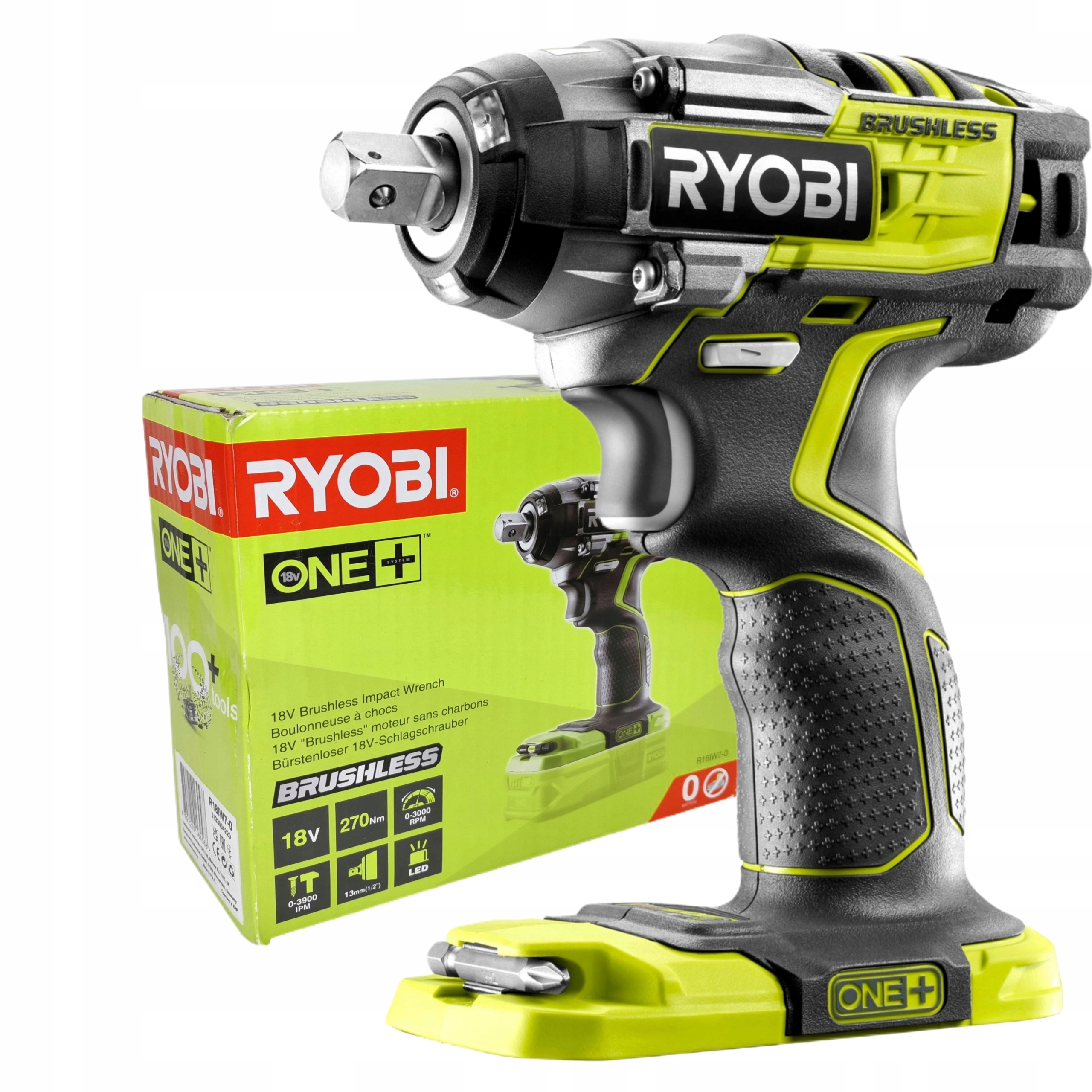 Ryobi Akumulátorový Rázový Uťahovák Bezkartáčový 18V R18IW7-0 270Nm 1/2"