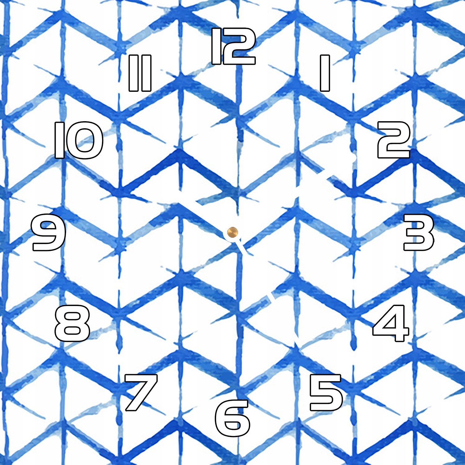

Zegar ścienny na szkle Wzór w stylu Shibori 30x30
