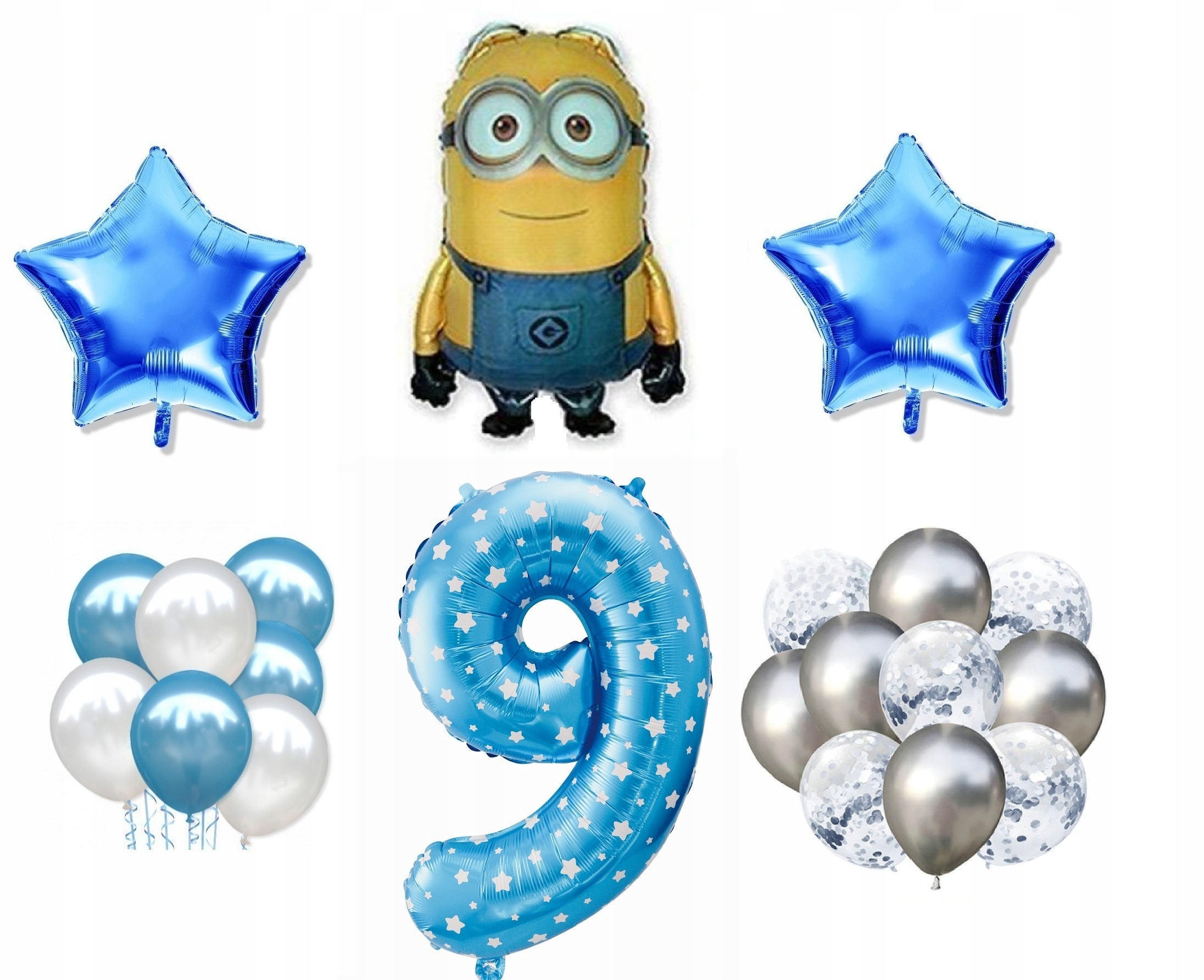

Mini Zestaw Minionki 9 Urodziny Balony Dave