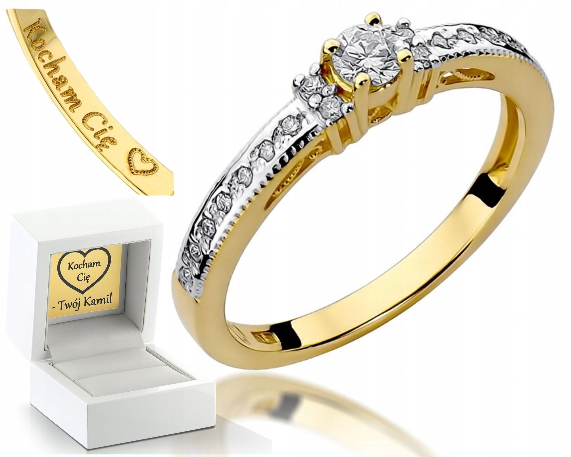 Prstýnek Brilianty 0,24 Ct 585 Gravírování Bonus