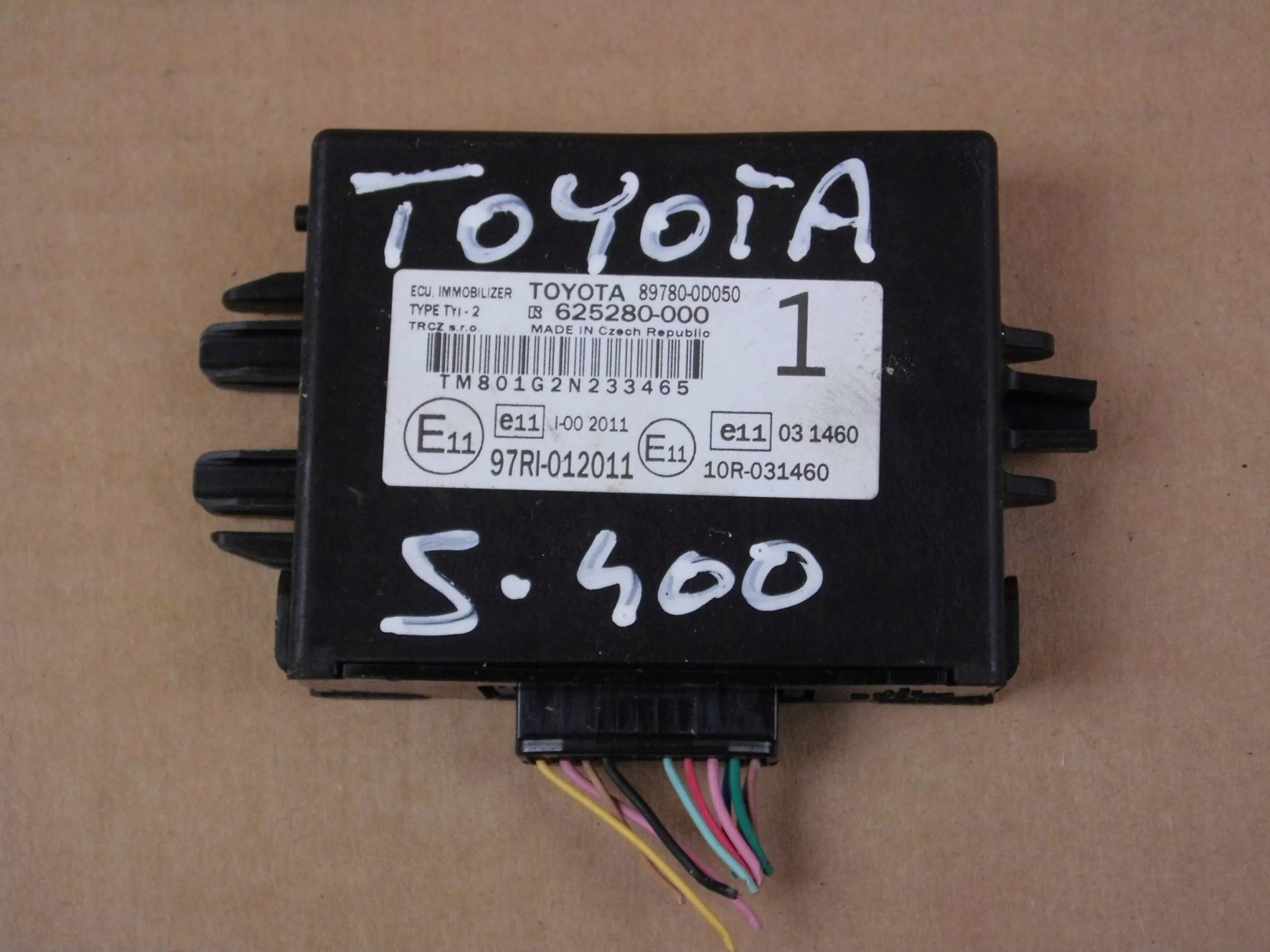 Toyota Yaris III module computer control unit immobilizera 89780-0D050