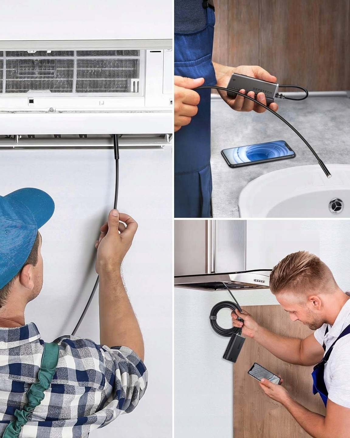 KAMERA INSPEKCYJNA ENDOSKOPOWA Z OŚWIETLENIEM 1200P BEZPRZEWODOWA DEPSTECH Model SKU19187-China- 5.5MM Lens and 3.5M