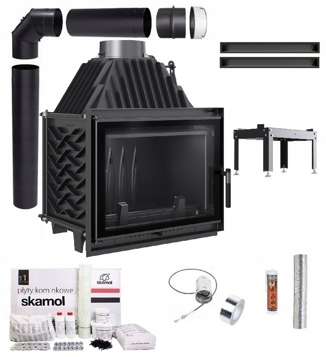 Komínová Vložka Litinová Zuzia Eco Deco 12 Sada Trubky Lufty Desky