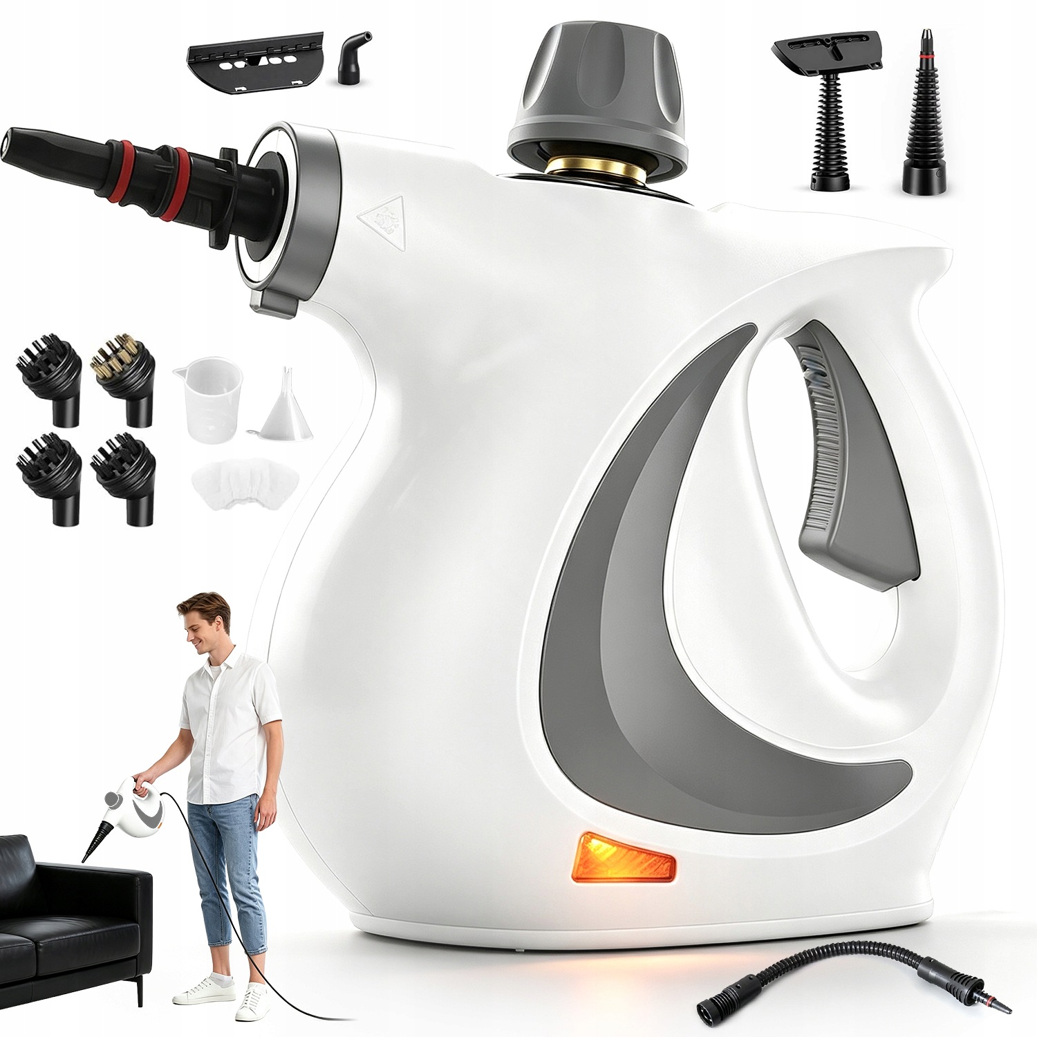 Ruční Parní Čistič Oken Na Čištění Čalounění Dlaždic 350 ML 1050 W