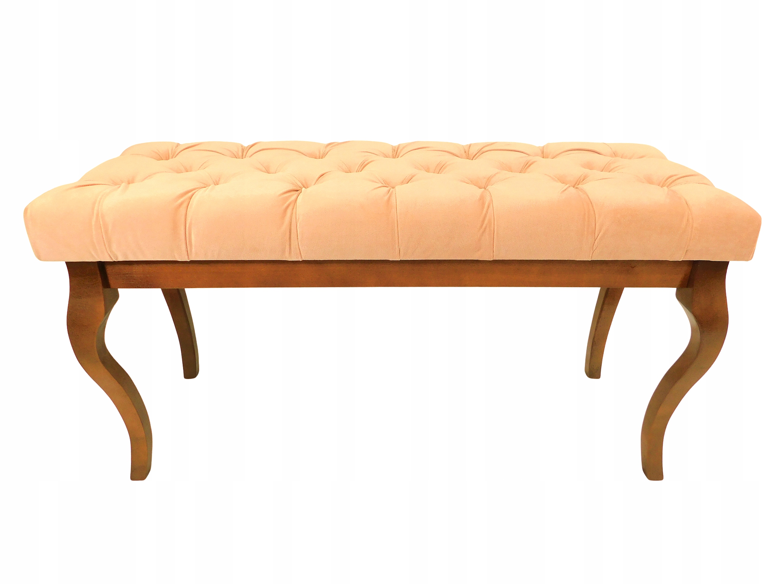 Sedák: čalouněná lavička s ořechovým polštář růžová 100 x 40 cm H56 cm