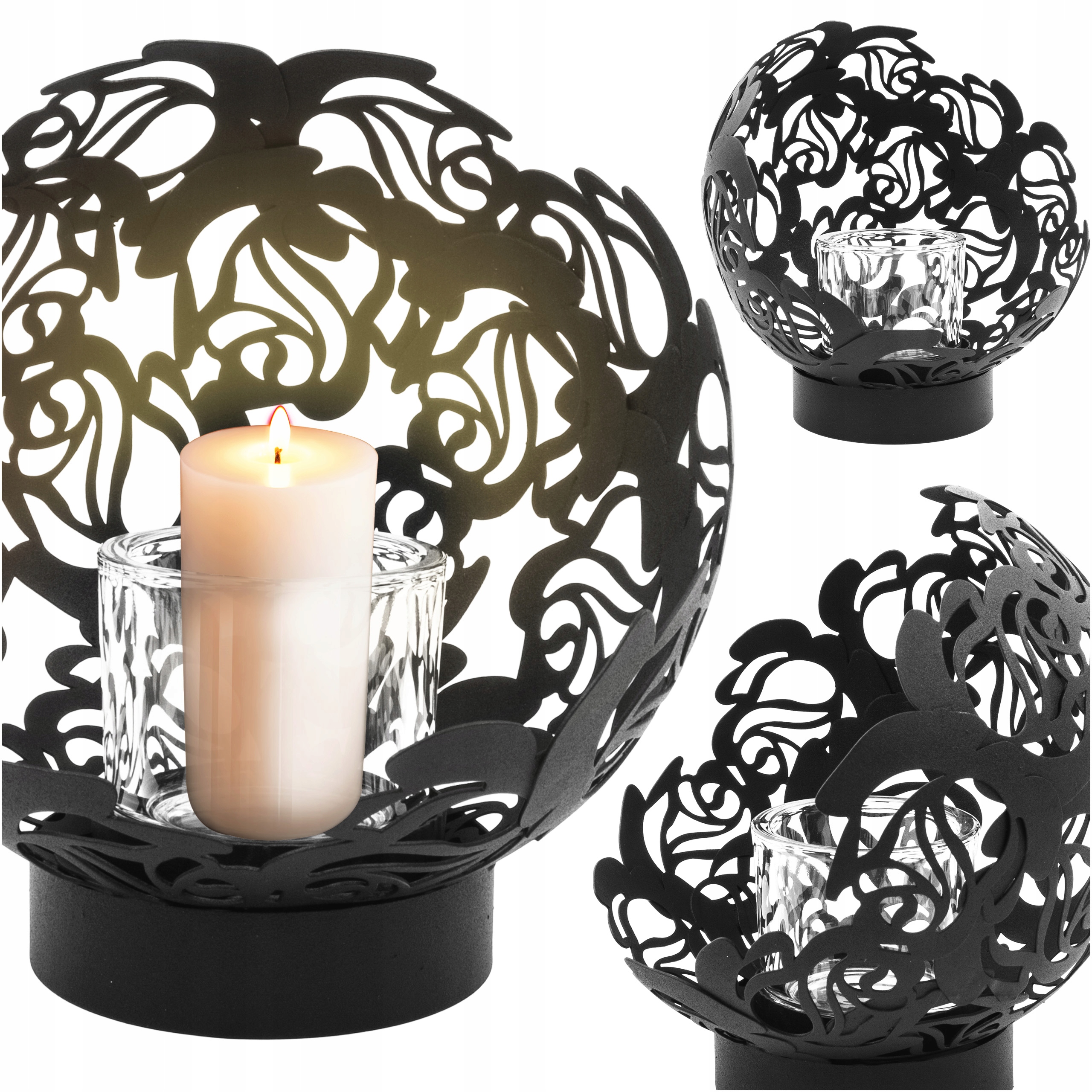 Lampáš Záhradná Lampa Dekoračná Guľa Boho Na Led Sviečky Sada