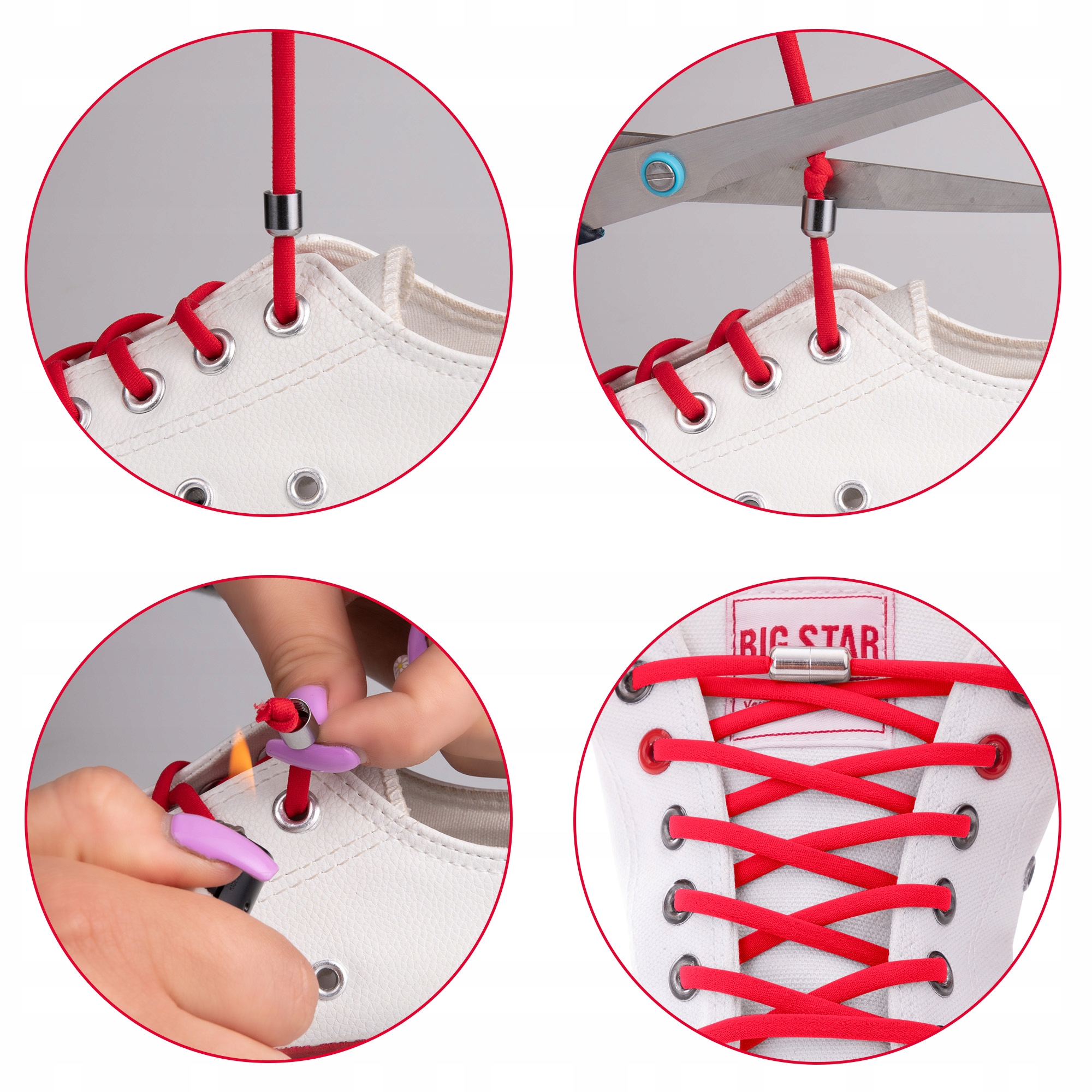 Sznurówki do obuwia bez wiązania dla dzieci praktyczne białe Kolor biały