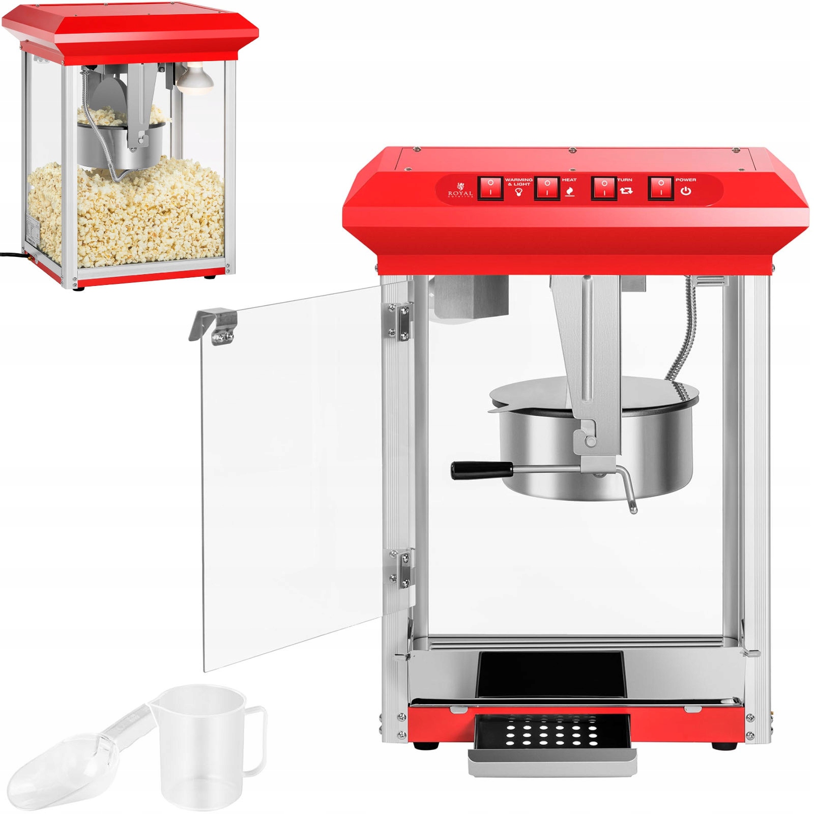 Profesionálny výkonný popcornový stroj 1325 W Royal Catering RCPR-1325