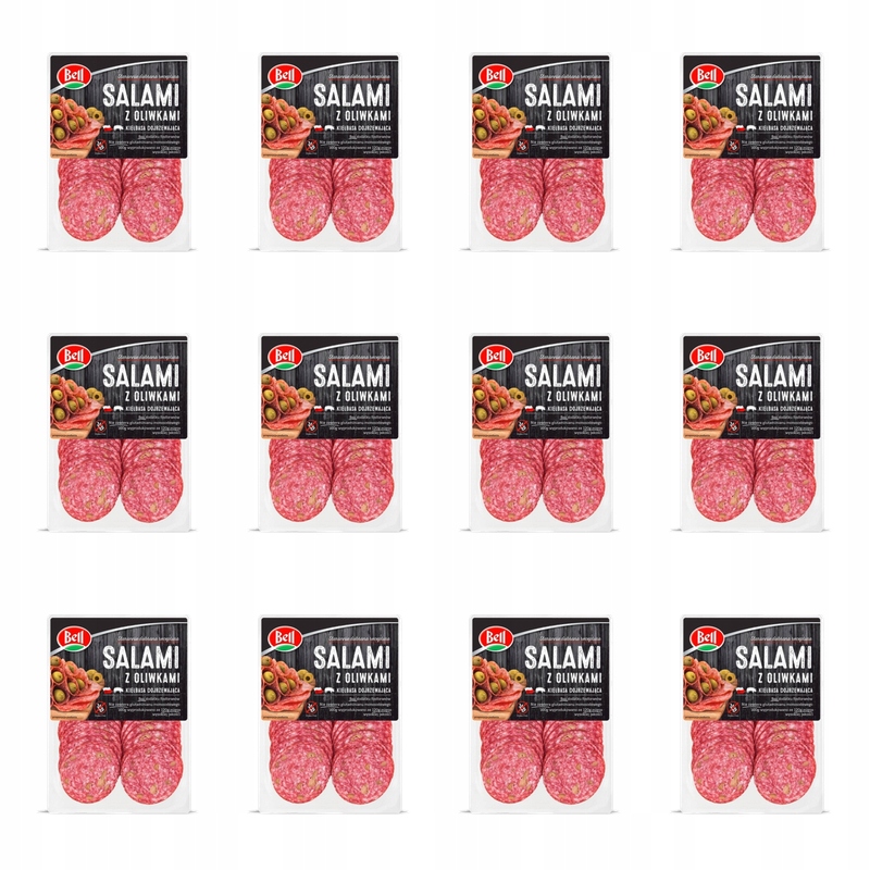 Salami z oliwkami plastry 80 g Bell X12