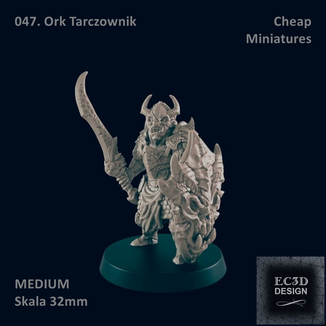 Figurka 047. Ork Tarczownik - 32 mm - D&D