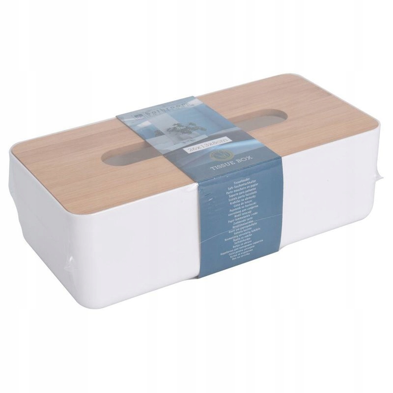 POJEMNIK NA CHUSTECZKI pudełko biały organizer bambusowy chustecznik Marka Storage Solutions
