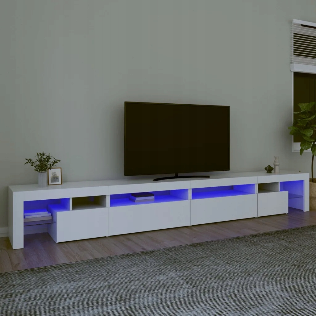 Tv skříňka s Led osvětlením bílá 290 x 36,5 x 40 cm Bílá 3152802