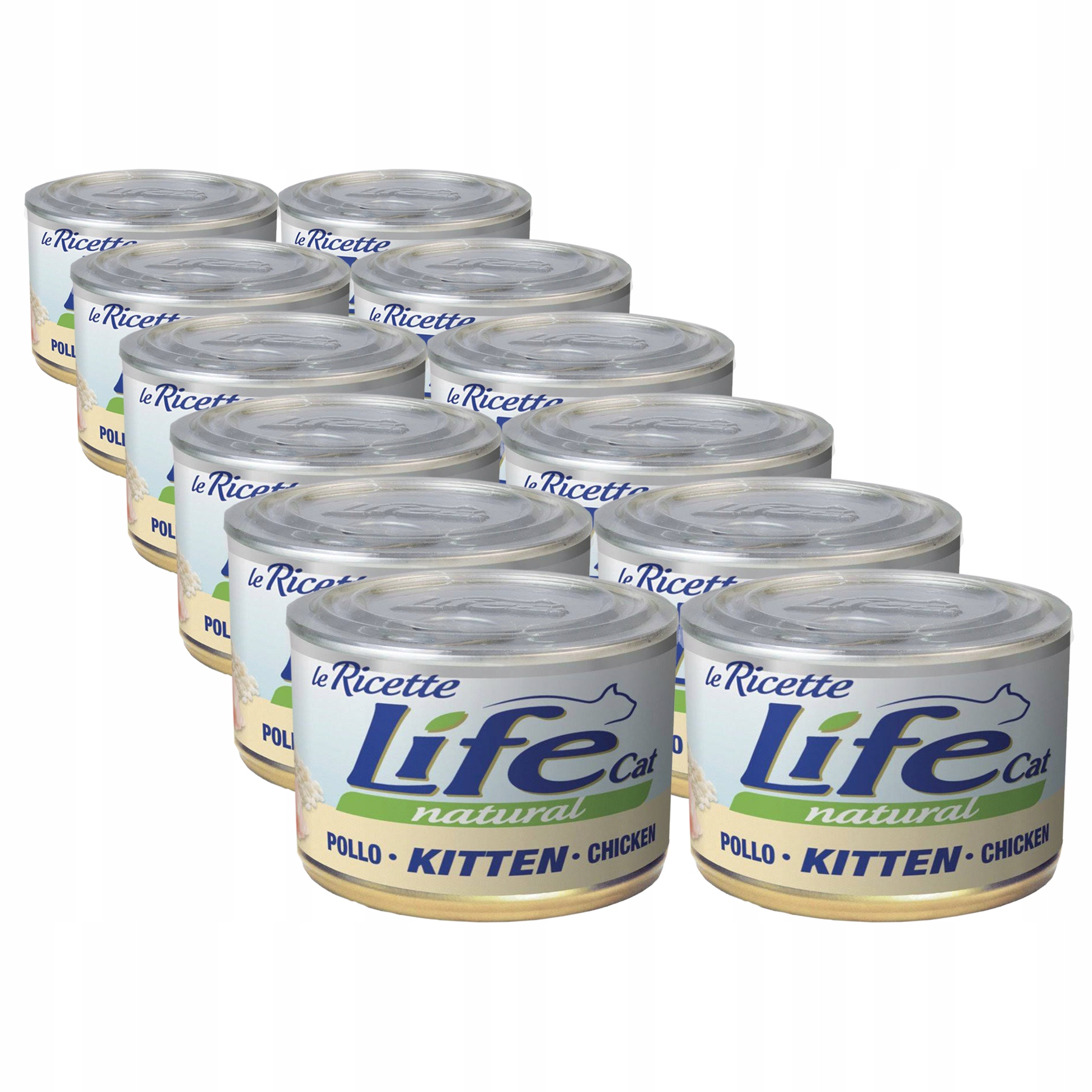Levně Life Cat Le Ricette Kitten Krmivo pro koťata konzerva Set 12x150g Kuře