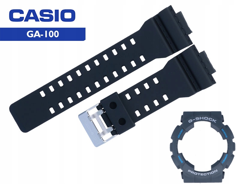 Komplet Pásek k hodinkám Casio 10347688 černý a bezel antrycytový Originál