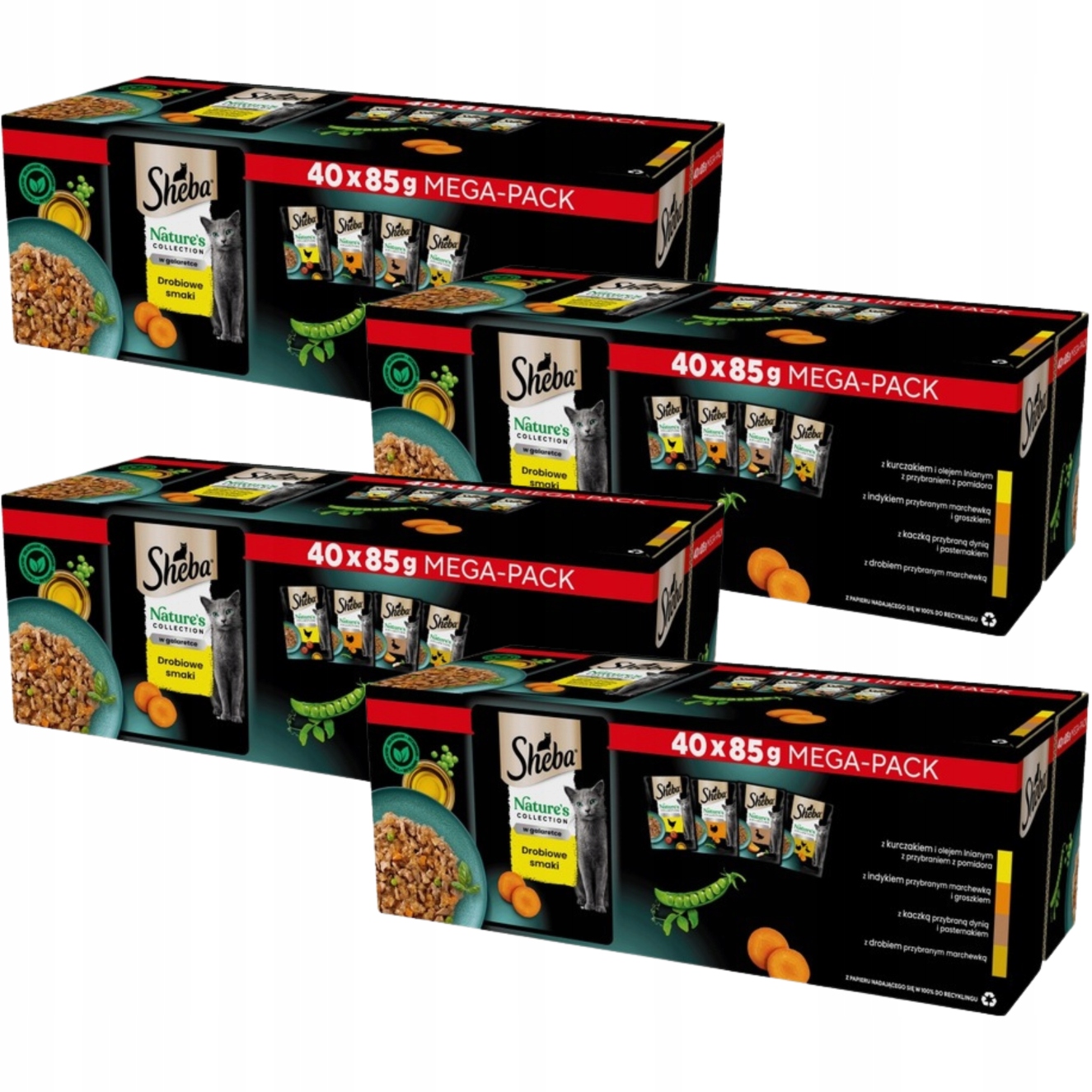 Levně Sheba Nature's Vlhké krmivo pro kočky s drůbeží příchutí 85 g x 40 kusů x 4 kusů