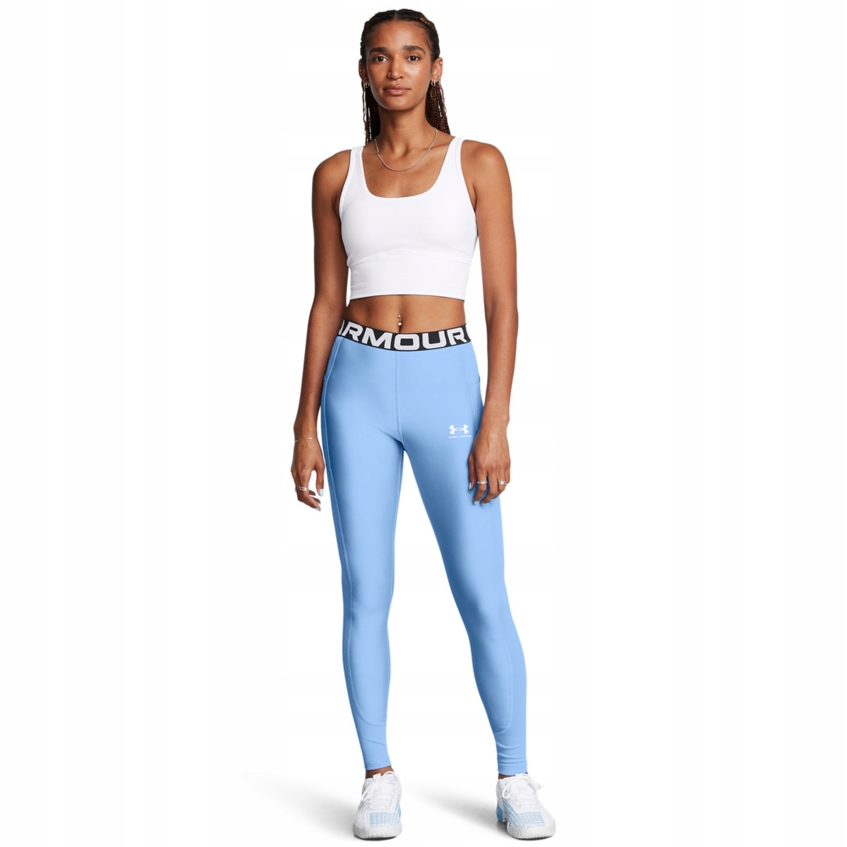 Damskie legginsy treningowe Under Armour Heatgear Rib Legging Niebieski L