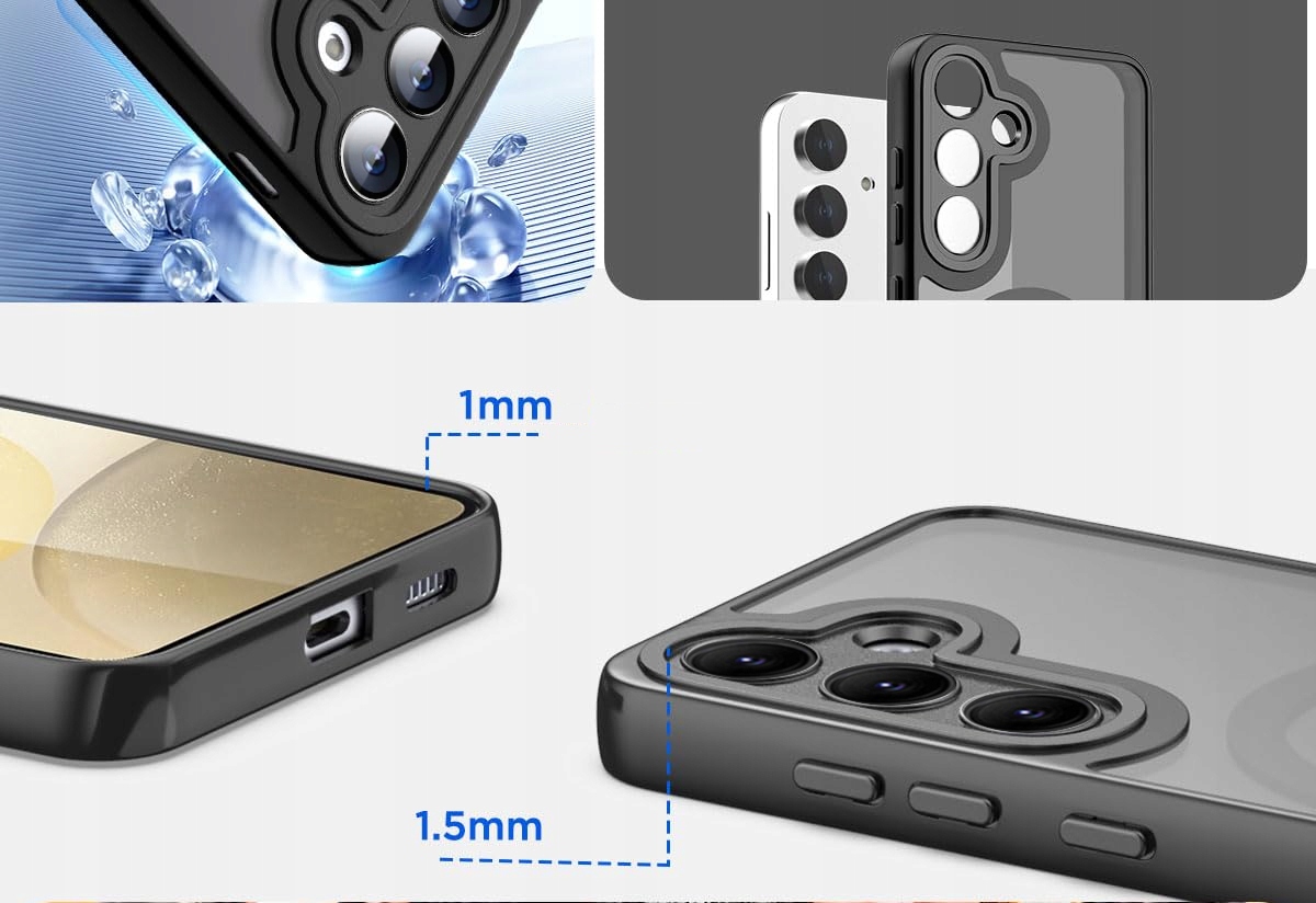 Etui do SAMSUNG GALAXY S24 5G do MagSafe CZARNY MAT CASE Cover + Szkło 9H Marka TeleProtector
