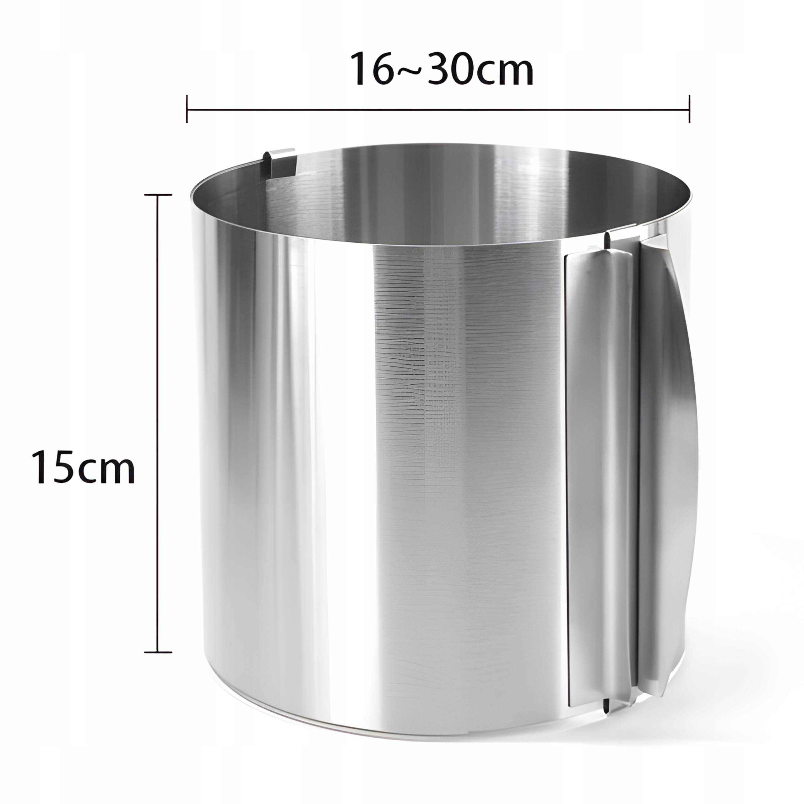 RANT DO TORTU REGULOWANA OBRĘCZ TORTOWNICA WYSOKOŚĆ 15 CM ŚREDNICA 16-30 CM Materiał metal