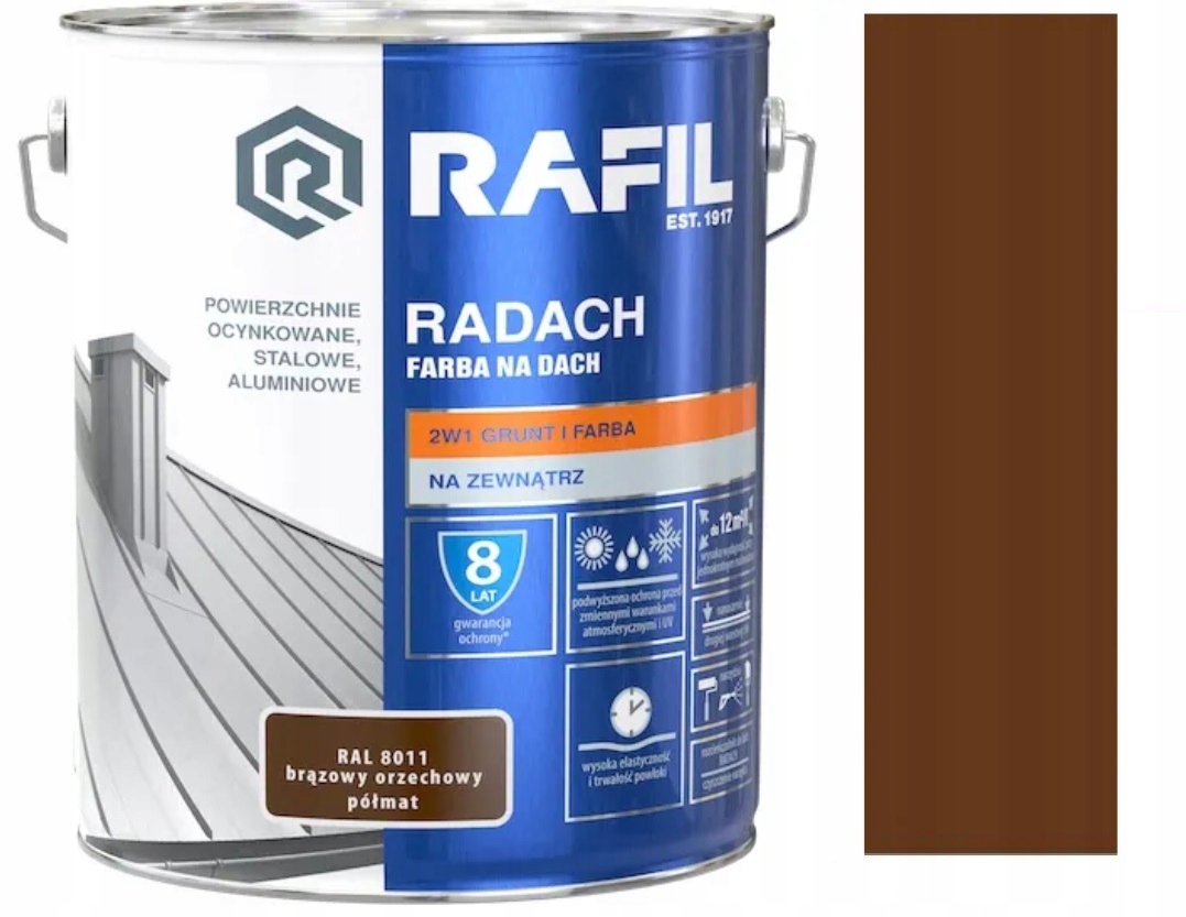 Rafil Radach Barva Na Střechu Hnědá Ořechová Ral 8011 10L Polomatná