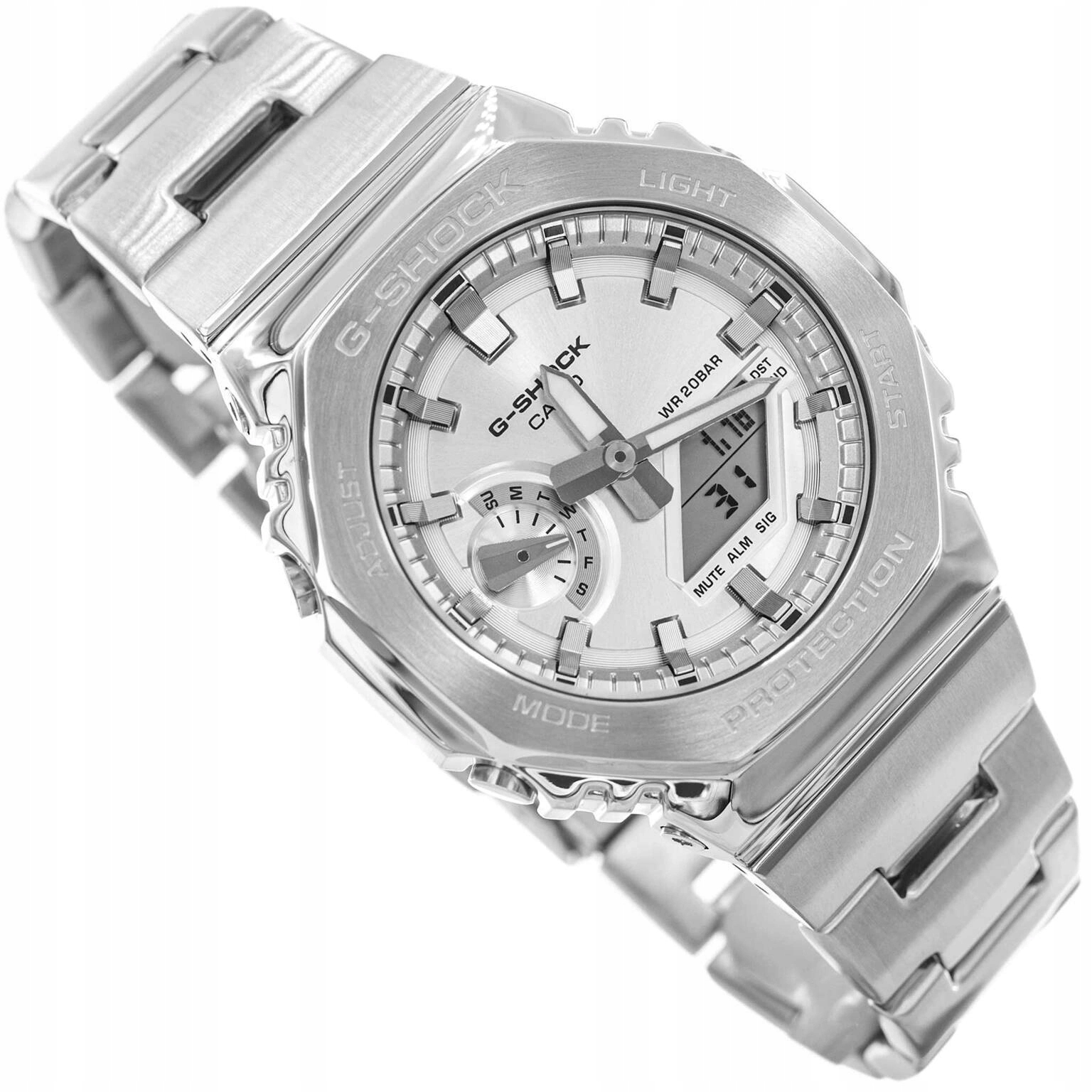 Pánské Hodinky Casio G-shock GM-2110D-7AER G-shock Stříbrné Na Náramku