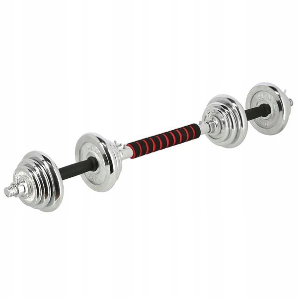 ZESTAW DO TRENINGU HANTLE SZTANGA 2X10KG CHROMOWANE HMS Typ regulowane