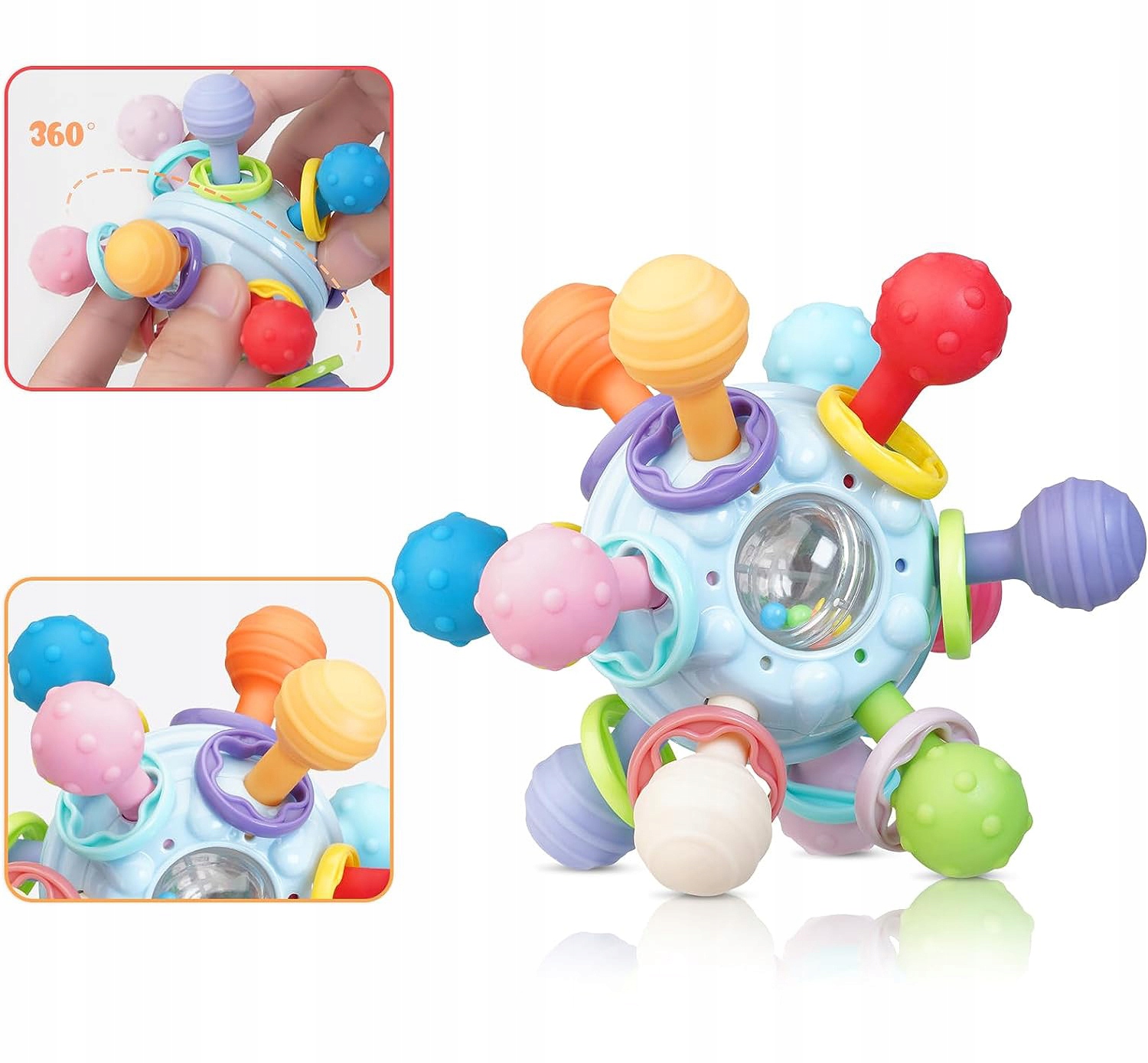 PIŁECZKI SENSORYCZNE ZABAWKA PIŁKI EDUKACYJNE GRYZAK 0-12 MIESIĘCY PREZENT Płeć unisex